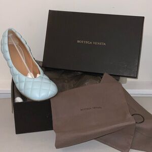 Bottega Veneta Light Blue Quilted Flats